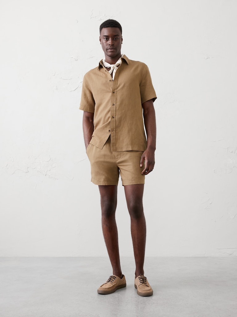 Slim-Fit 5-Inch Linen-Blend Shorts: $45.97 Slim-Fit 5-Inch Linen-Blend Shorts: $45.97