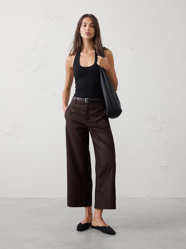 Wide-Leg High-Rise Cropped Pants: $50 Wide-Leg High-Rise Cropped Pants: $50