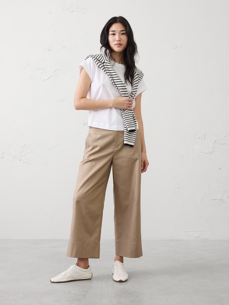 Wide-Leg High-Rise Cropped Pants: $50 Wide-Leg High-Rise Cropped Pants: $50