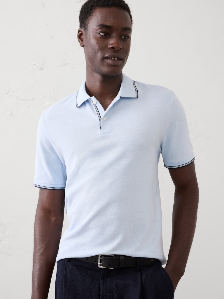 Standard-Fit Textured Tipped Polo: $35.97 Standard-Fit Textured Tipped Polo: $35.97