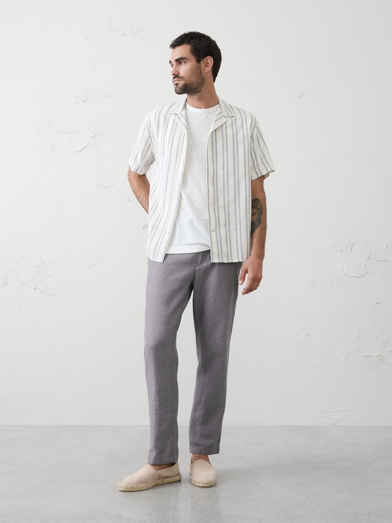 Slim-Straight Linen-Blend Trousers: $60 Slim-Straight Linen-Blend Trousers: $60