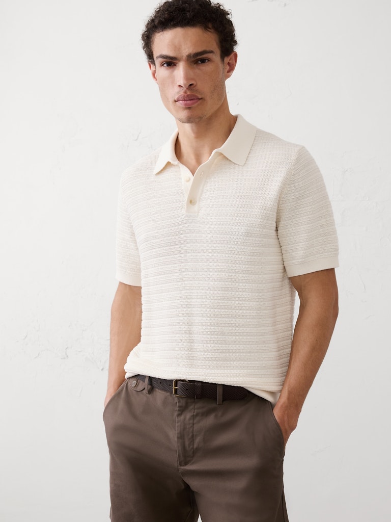 Textured Striped Sweater Polo: $37.50 Textured Striped Sweater Polo: $37.50