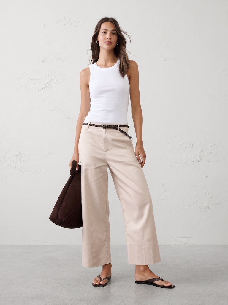 Wide-Leg High-Rise Cropped Pant: $50 Wide-Leg High-Rise Cropped Pant: $50