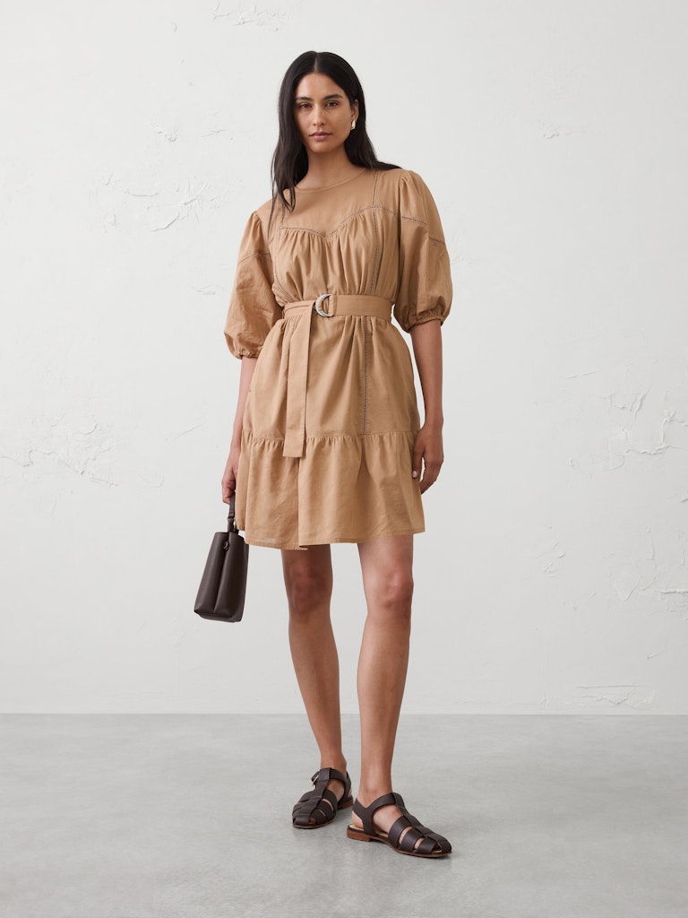 Balloon-Sleeve Mini Dress: $70 Balloon-Sleeve Mini Dress: $70