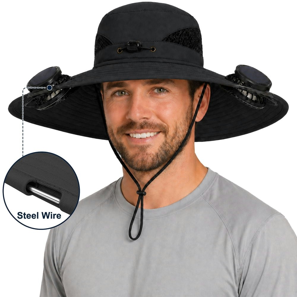 Lomyolo Solar Fan Wide Brim Sun Hat: $19.99