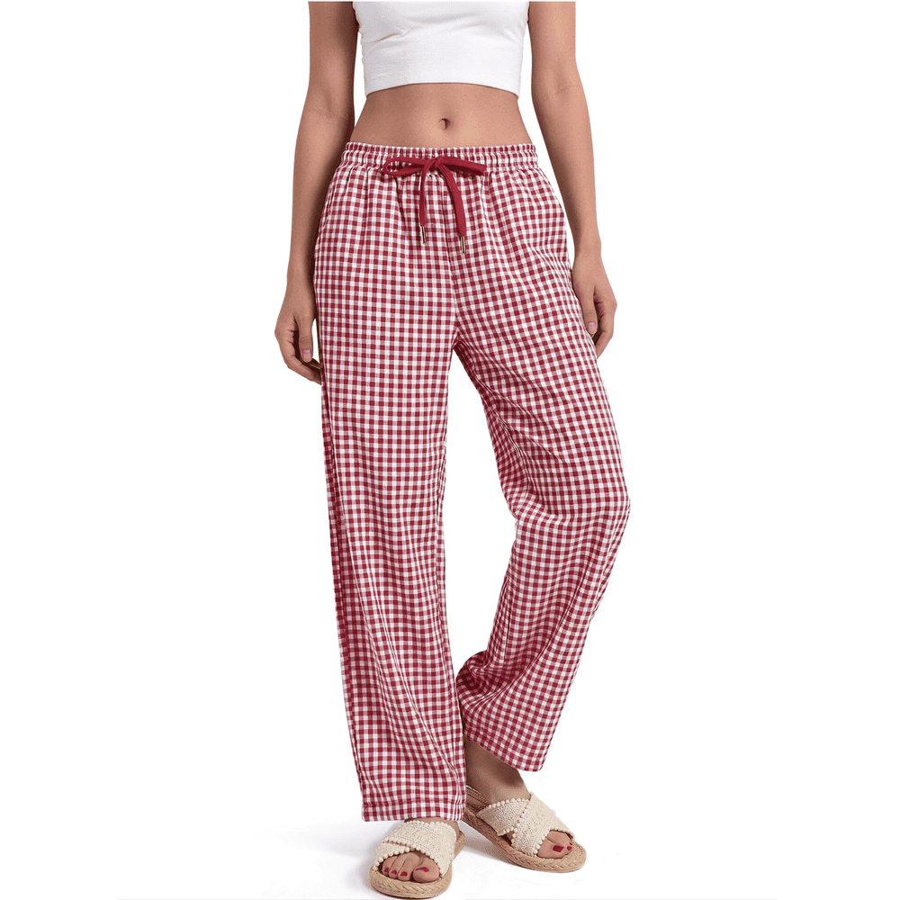 Sundazz Women's Gingham Cotton Wide-Leg Lounge Pants: $13.99 Sundazz Women's Gingham Cotton Wide-Leg Lounge Pants: $13.99