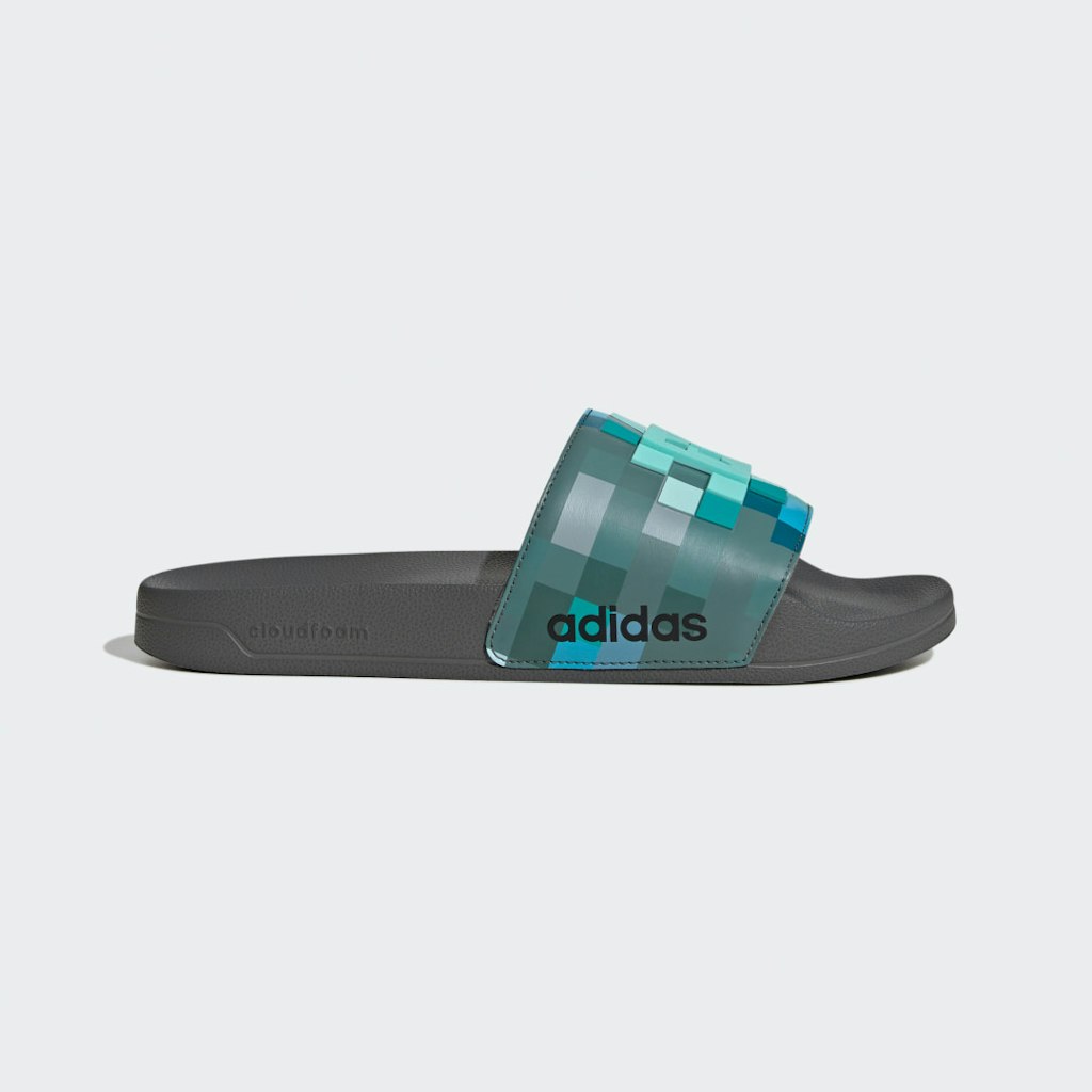 Adidas Adilette Minecraft Shower Slides: $40 Adidas Adilette Minecraft Shower Slides: $40