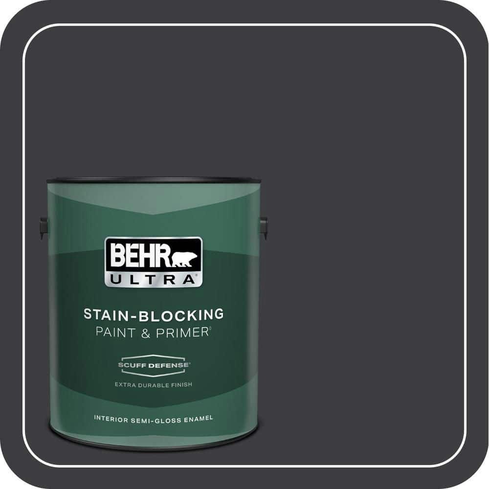 Black Smoke Semi-Gloss Interior Paint and Primer 1-Gallon: $52.98