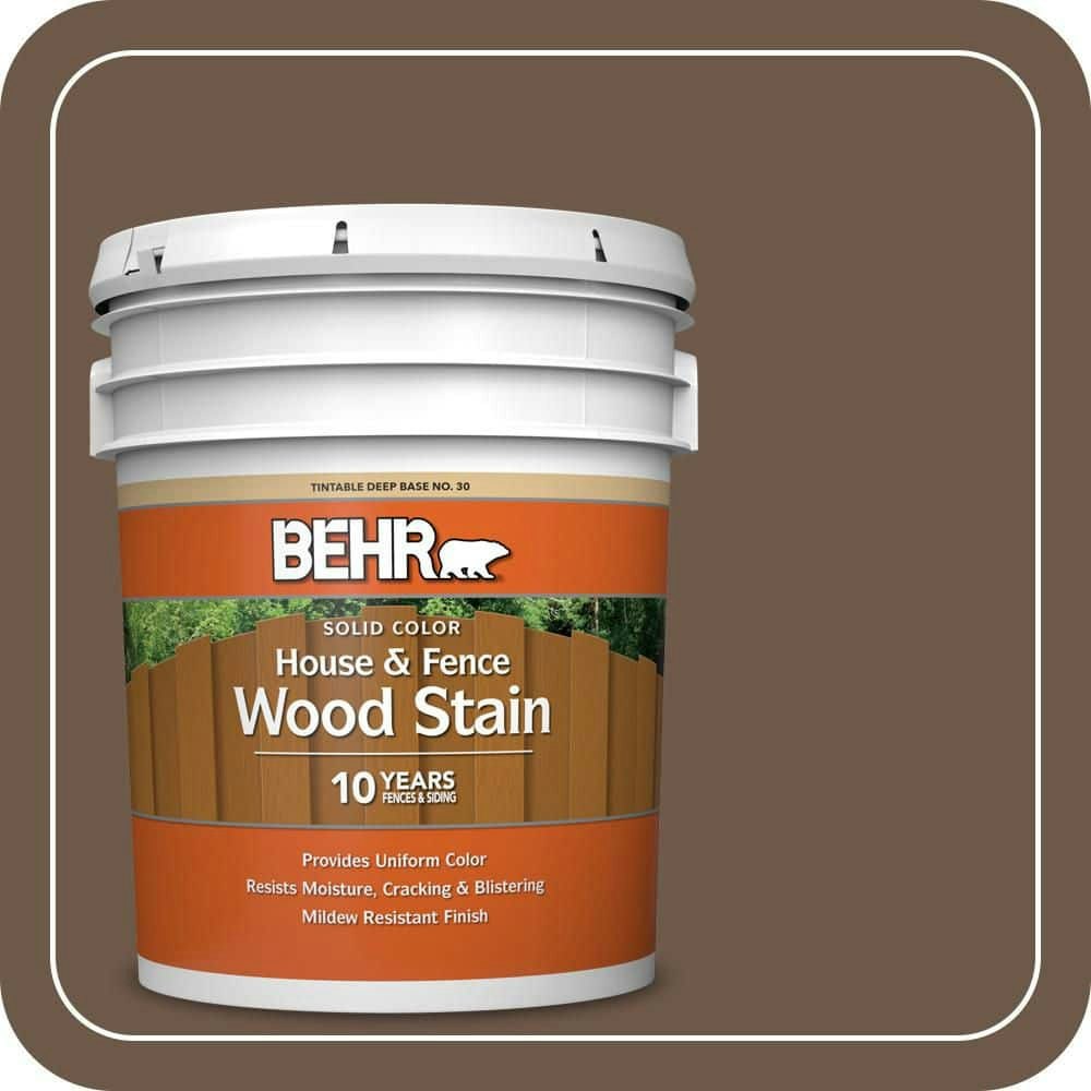 Behr 5-Gallon Rustic Tobacco Solid Exterior Wood Stain: $175 Behr 5-Gallon Rustic Tobacco Solid Exterior Wood Stain: $175