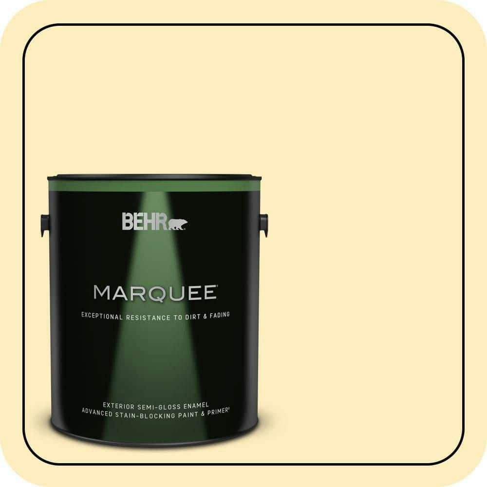 Behr 1-Gallon Soft Buttercup Semi-Gloss Exterior Paint and Primer: $71.98 Behr 1-Gallon Soft Buttercup Semi-Gloss Exterior Paint and Primer: $71.98