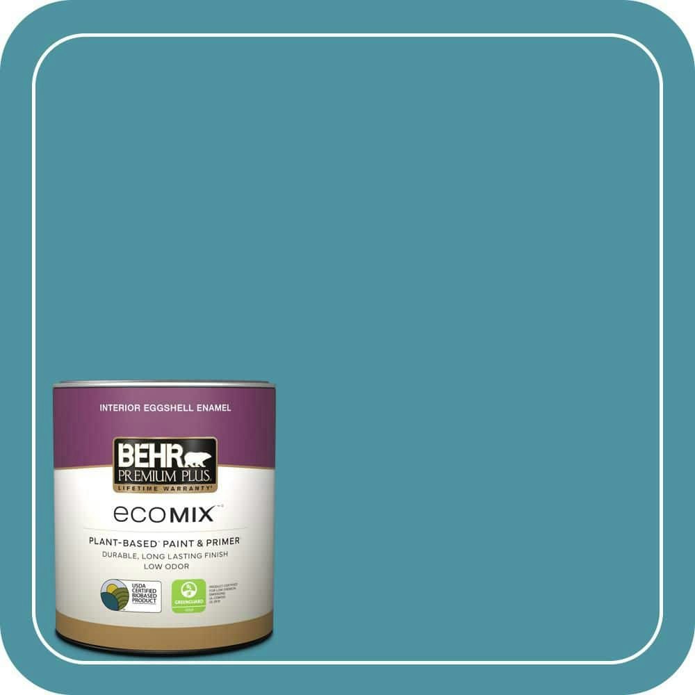 Behr Teal Bayou Eggshell Enamel Interior Paint and Primer 1-Quart: $20.48 Behr Teal Bayou Eggshell Enamel Interior Paint and Primer 1-Quart: $20.48