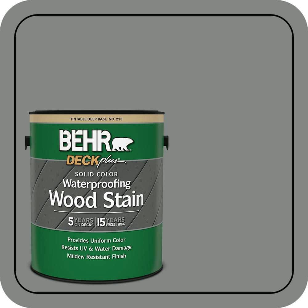 Behr Slate Gray Solid Color Waterproofing Exterior Wood Stain 1-Gallon: $40.98 Behr Slate Gray Solid Color Waterproofing Exterior Wood Stain 1-Gallon: $40.98