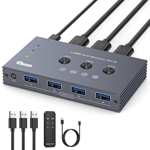 USB 3.0 3-Computer 4-Port Switch Selector: $38.99 USB 3.0 3-Computer 4-Port Switch Selector: $38.99