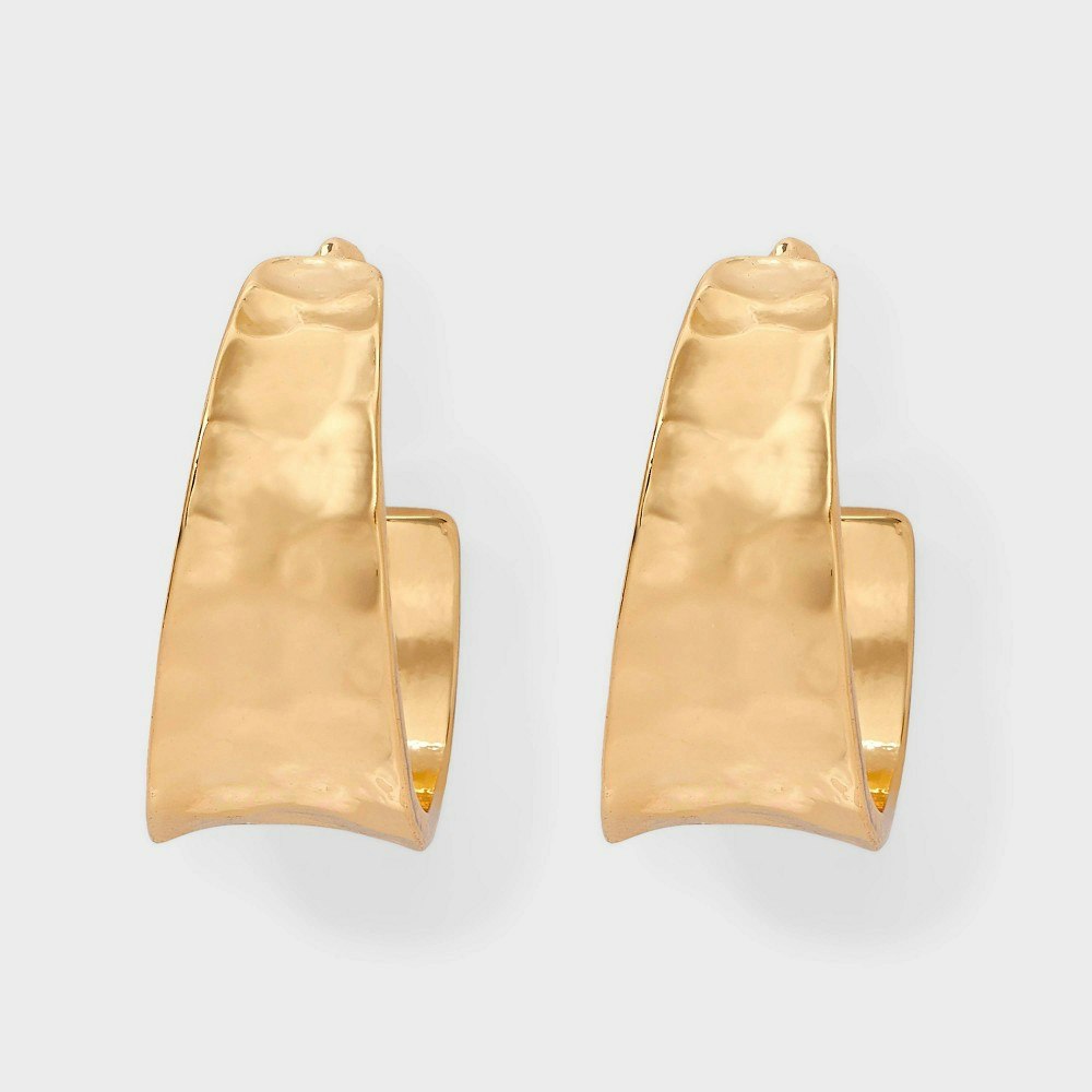 Hammer Texture Hoop Earrings: $7.99
