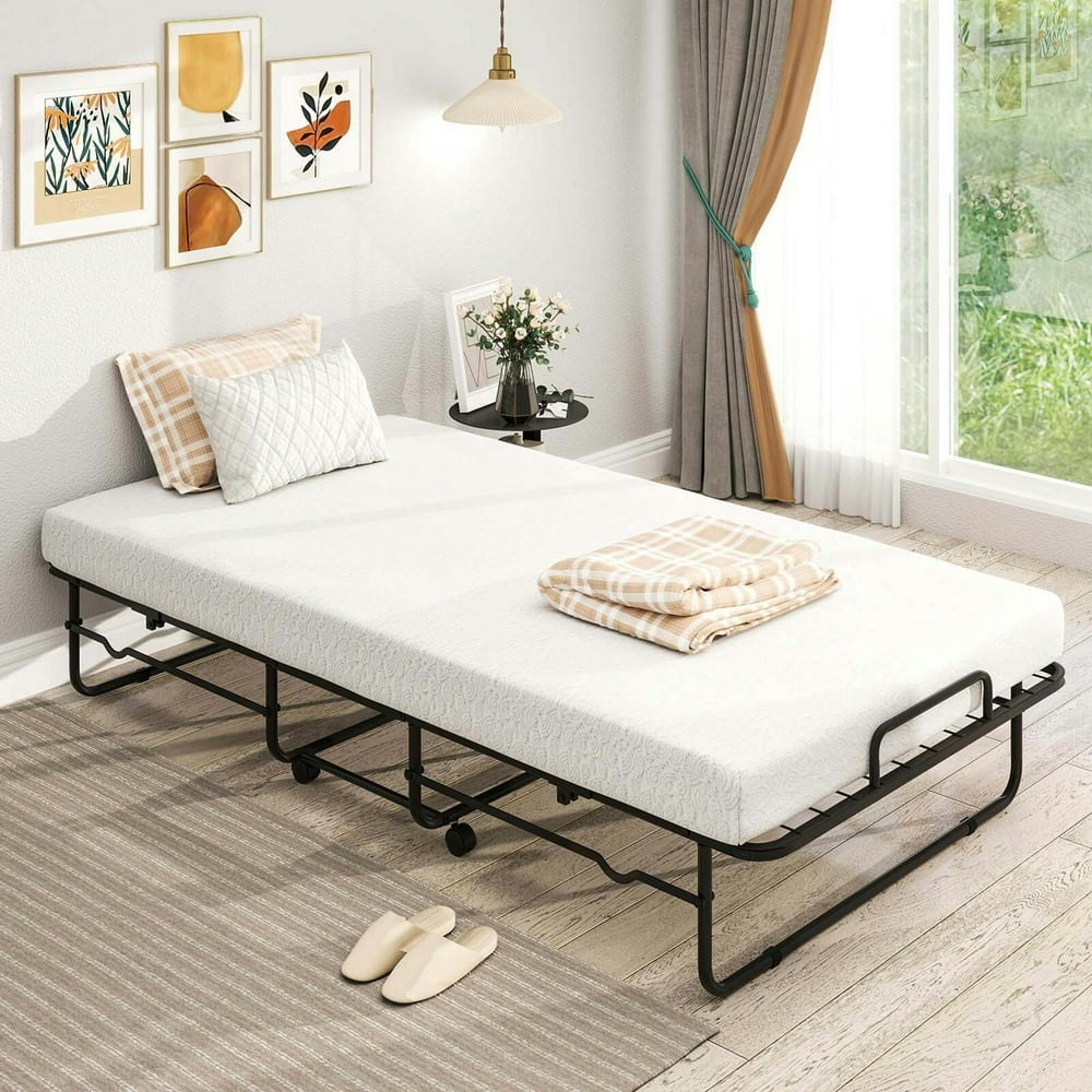 Costway 38" x 75" Twin Folding Rollaway Bed: $159.99 Costway 38" x 75" Twin Folding Rollaway Bed: $159.99