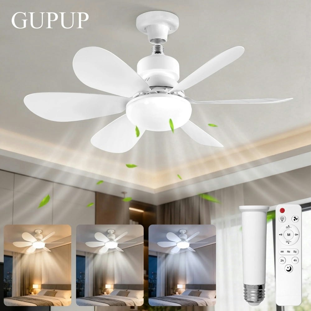Gupup 21-inch Socket Ceiling Fan with Light: $26.99