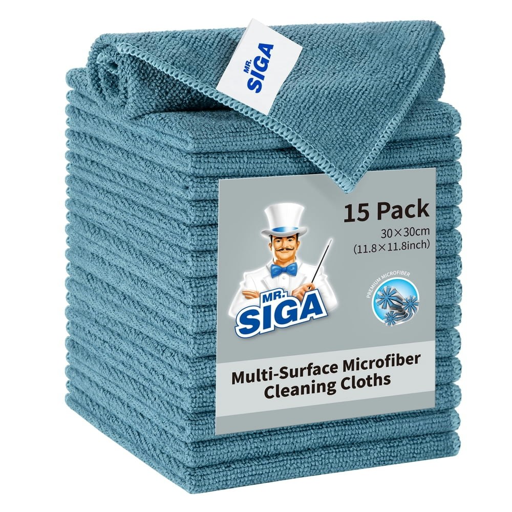Mr. Siga 11.8" x 11.8" Microfiber Cleaning Cloth 15-Pack: $9.99