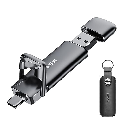 SSK 256GB Dual USB-C and USB-A 3.2 Solid State Flash Drive: $59.99