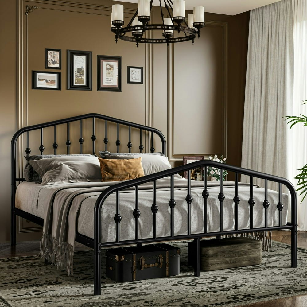 Sifurni Queen Metal Platform Bed Frame with Headboard and Footboard: $82.72