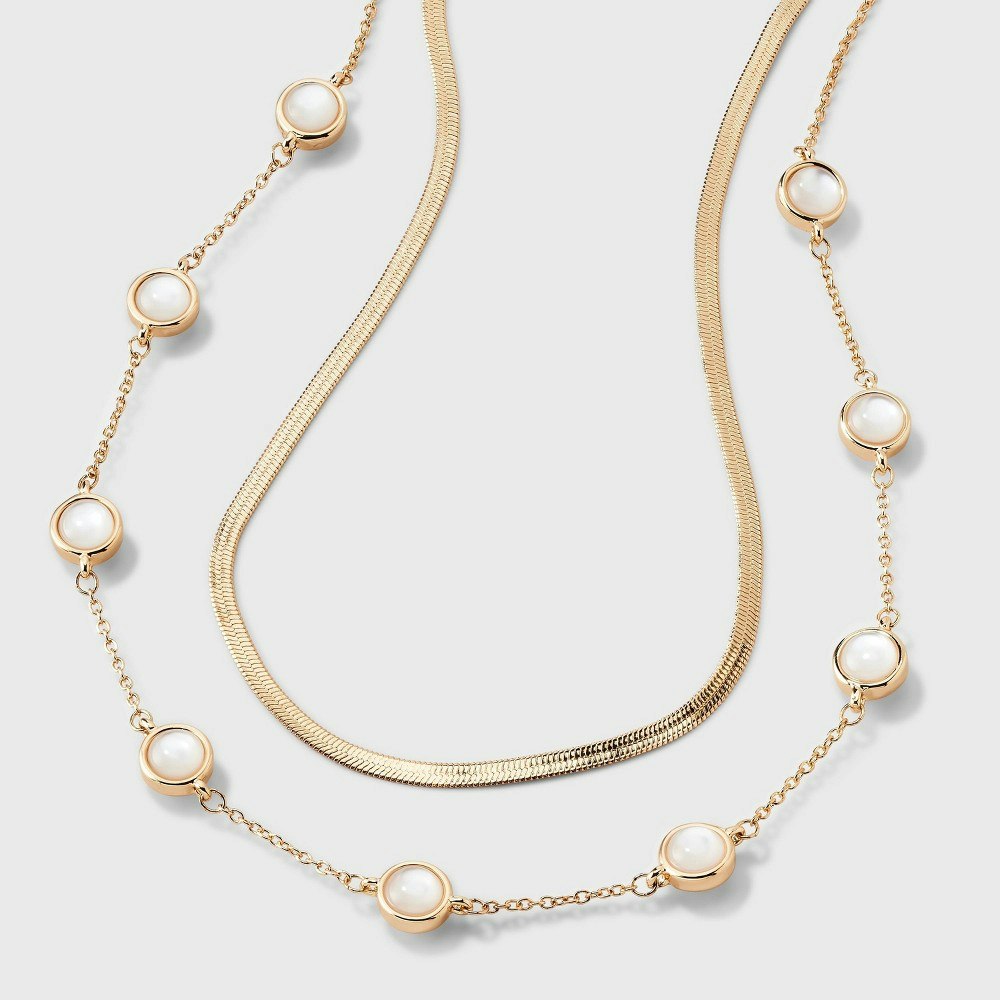 A New Day 2-Row Herringbone Stone Necklace: $16.99 A New Day 2-Row Herringbone Stone Necklace: $16.99