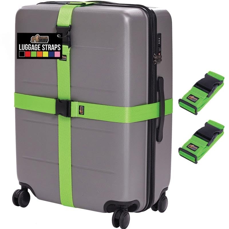 Gorilla Grip Heavy Duty Adjustable Luggage Straps 2-Pack: $7.99