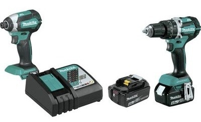 Certified Refurb Makita 18V Hammer Drill & Impact Driver Kit: $168