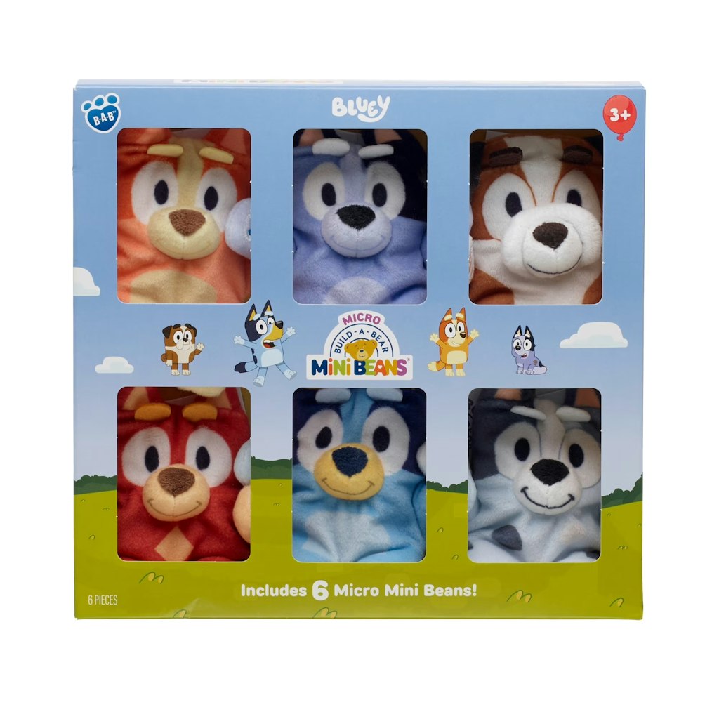 Build-A-Bear Micro Mini Beans Bluey Plush 6-Piece Collection: $15