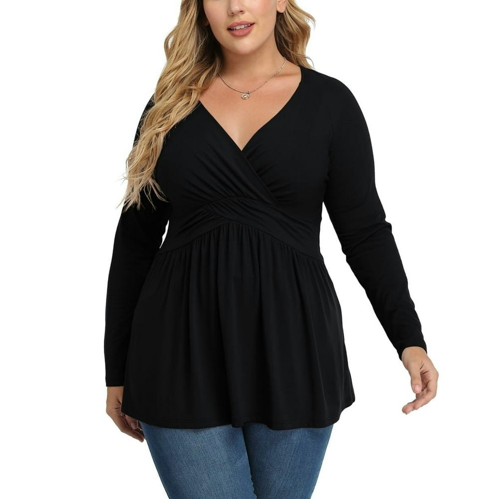 Uvplove Women's Plus Size V-Neck Long Sleeve Tunic Blouse: $17.59 Uvplove Women's Plus Size V-Neck Long Sleeve Tunic Blouse: $17.59