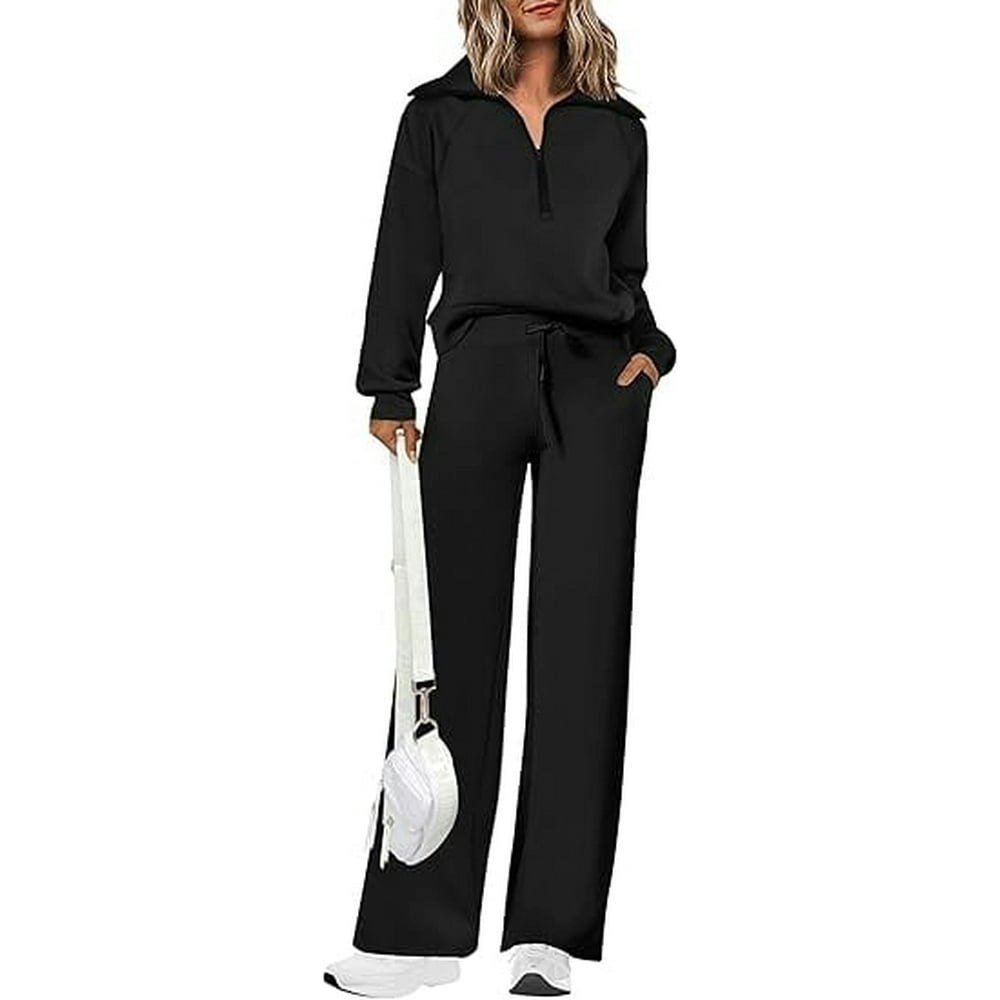 Prettygarden Women's 2-Piece Half-Zip Sweatshirt and Wide-Leg Pants Set: $45.99 Prettygarden Women's 2-Piece Half-Zip Sweatshirt and Wide-Leg Pants Set: $45.99