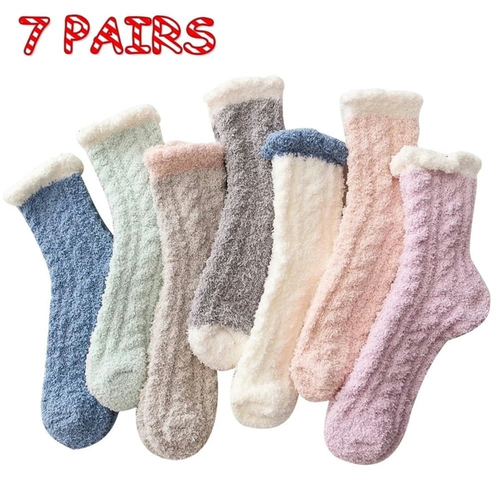 Yomym Fuzzy Women's Winter Slipper Socks 7-Pack: $9.99 Yomym Fuzzy Women's Winter Slipper Socks 7-Pack: $9.99