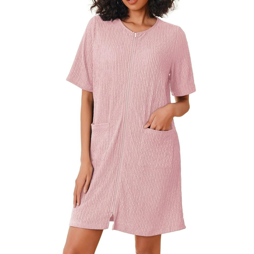 Avidlove Women's Zipper Knit Short Sleeve Robe: $16.89 Avidlove Women's Zipper Knit Short Sleeve Robe: $16.89