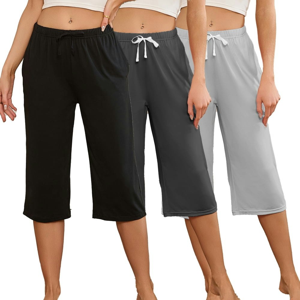 Heartnice Women's Capri Pajama Pants 3-Pack: $29.98 Heartnice Women's Capri Pajama Pants 3-Pack: $29.98