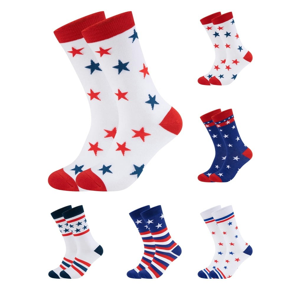 Cooplus Women's American Flag Crew Socks 5-Pack: $8.99