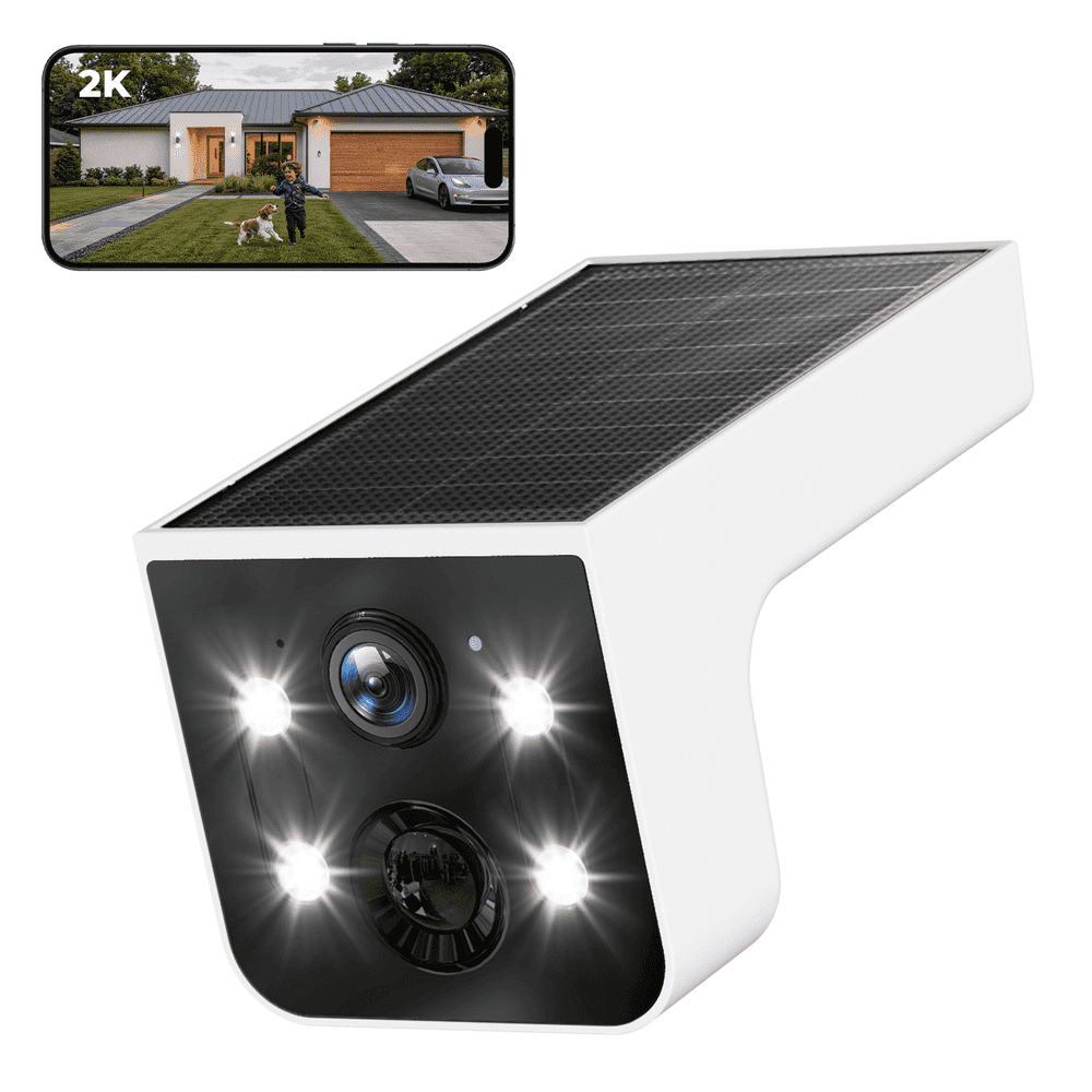 2K Solar-Powered Wireless Outdoor Wi-Fi Security Camera: $30.99