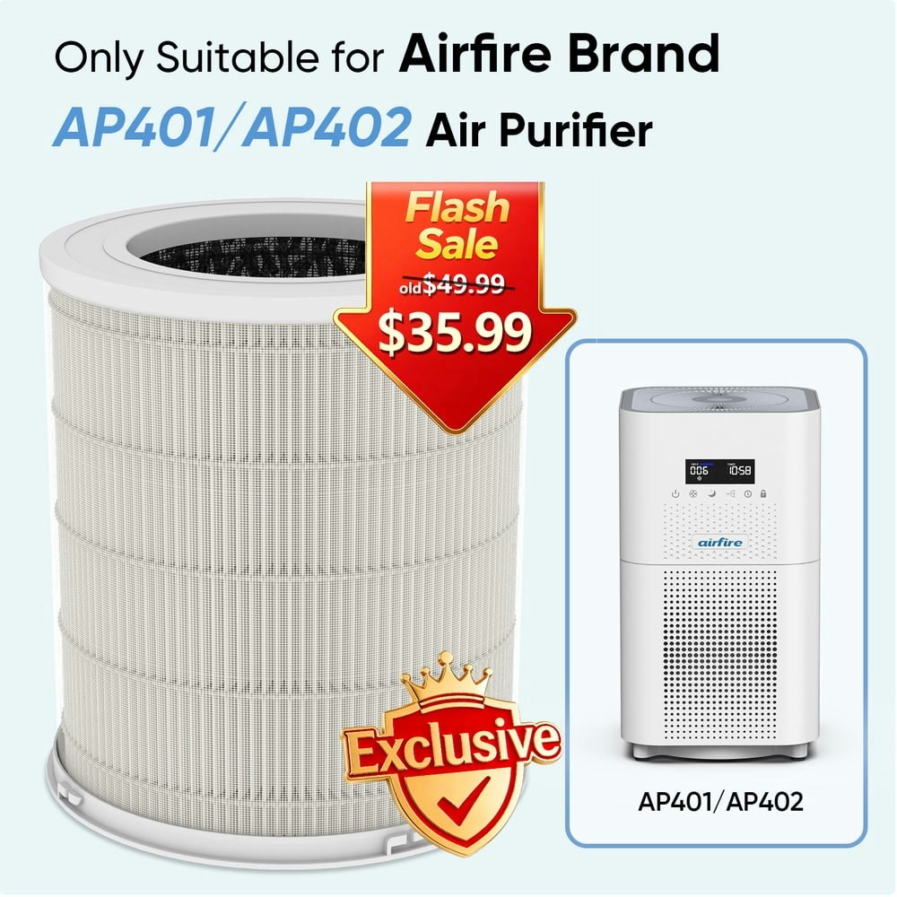 Replacement H13 HEPA Air Purifier Filter for AP401 & AP402: $34.19 Replacement H13 HEPA Air Purifier Filter for AP401 & AP402: $34.19