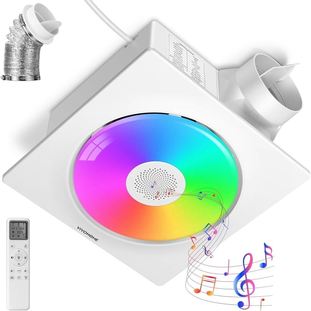 Specstar Bathroom Exhaust Fan with RGB Light, Humidity Sensor, and Bluetooth Speaker: $79.99 Specstar Bathroom Exhaust Fan with RGB Light, Humidity Sensor, and Bluetooth Speaker: $79.99