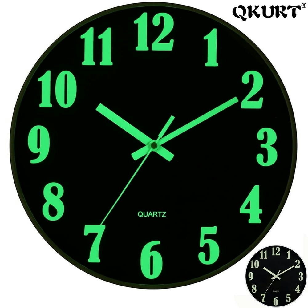 Qkurt 10-Inch Glow-in-the-Dark Silent Wall Clock: $15.29 Qkurt 10-Inch Glow-in-the-Dark Silent Wall Clock: $15.29