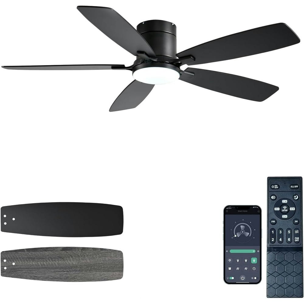 52-Inch Flush Mount Ceiling Fan with Light: $62.98 52-Inch Flush Mount Ceiling Fan with Light: $62.98