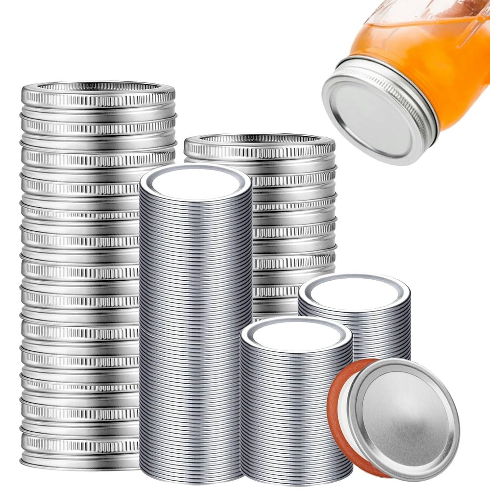 Livease Regular Mouth Mason Jar Lids and Bands 144-Pack: $19.99