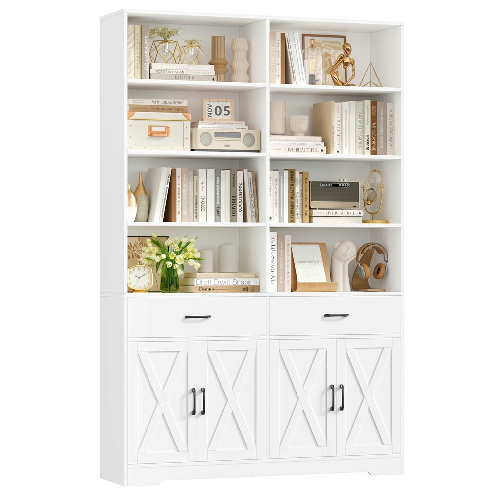 Hiphuta 78-Inch Tall Double Row Bookcase with Drawers and Cabinet: $169.99 Hiphuta 78-Inch Tall Double Row Bookcase with Drawers and Cabinet: $169.99