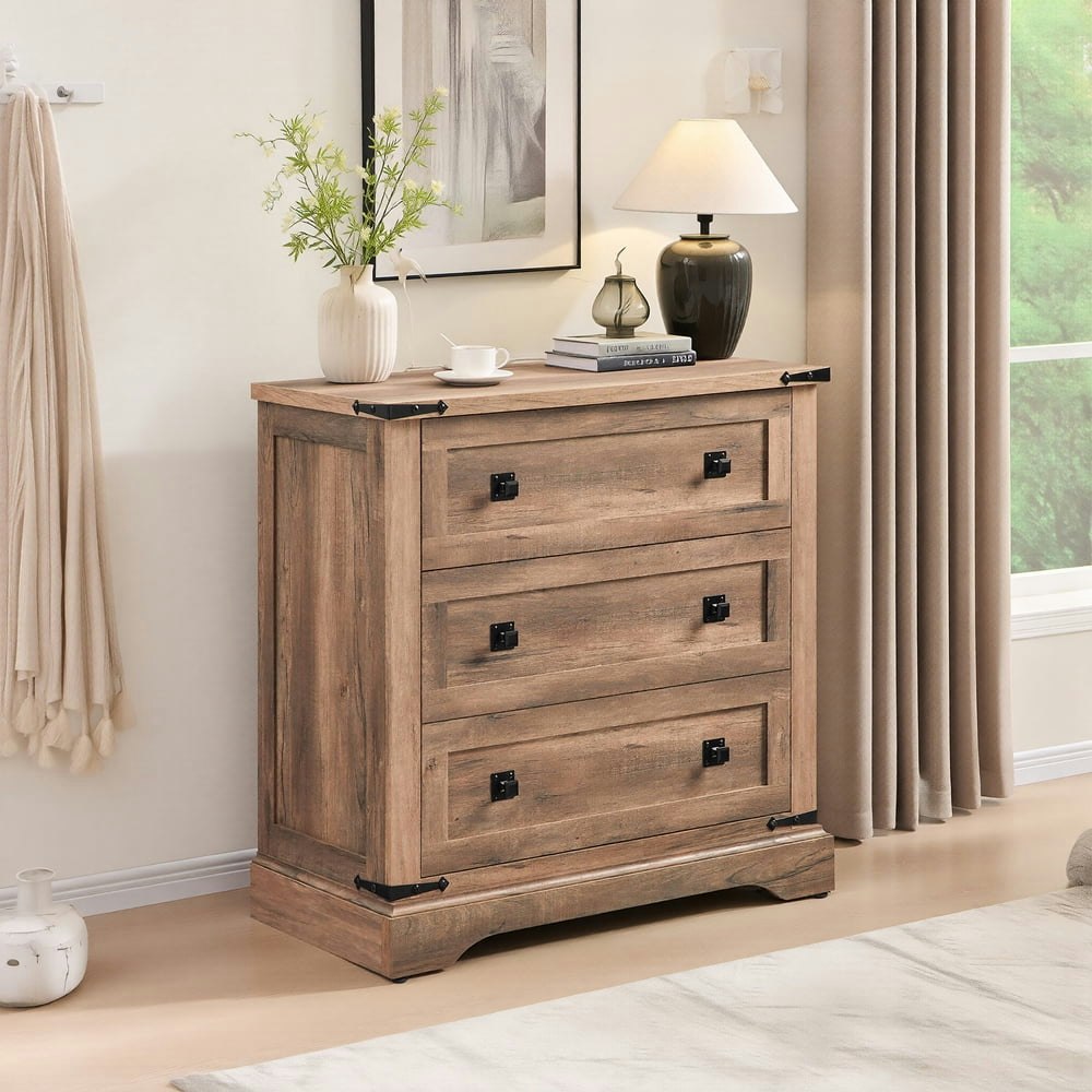 OKD 32-Inch Farmhouse Nightstand with Charging Station: $129.99