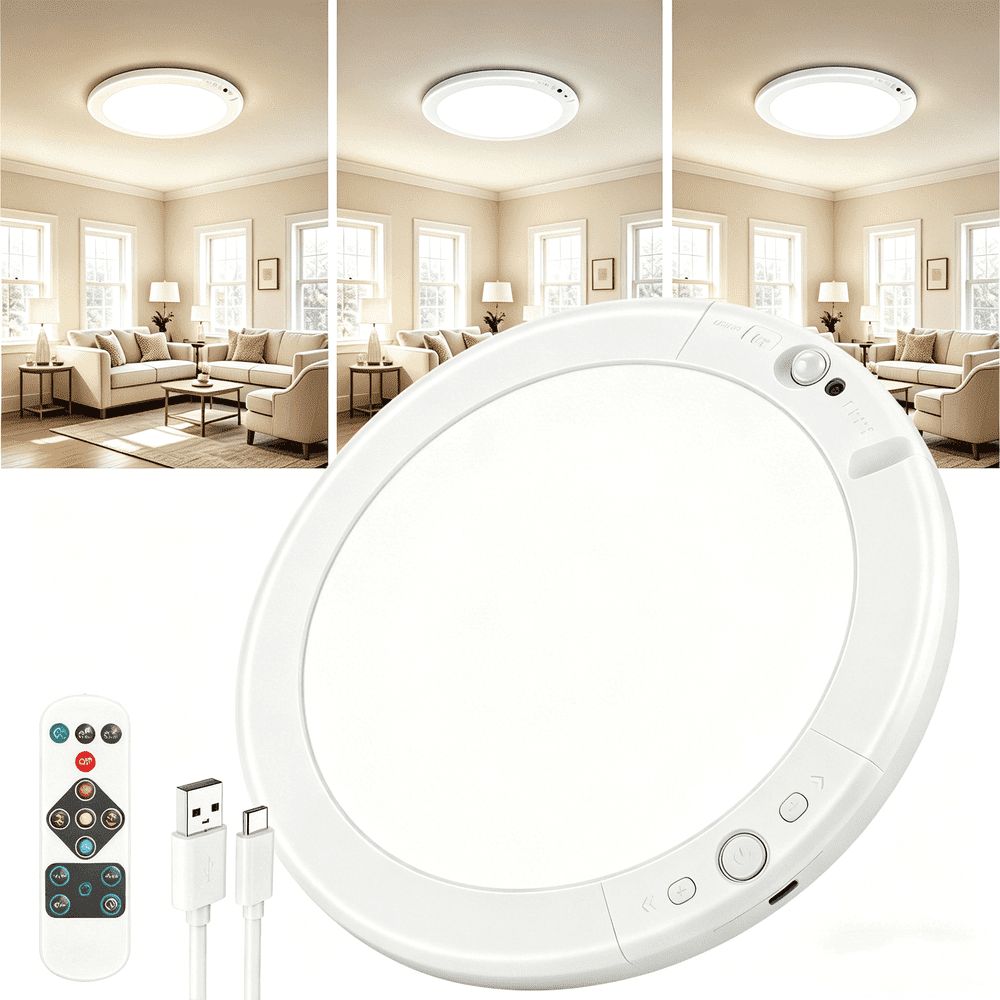 Rechargeable Motion Sensor LED Ceiling Light with Remote: $18.99 Rechargeable Motion Sensor LED Ceiling Light with Remote: $18.99