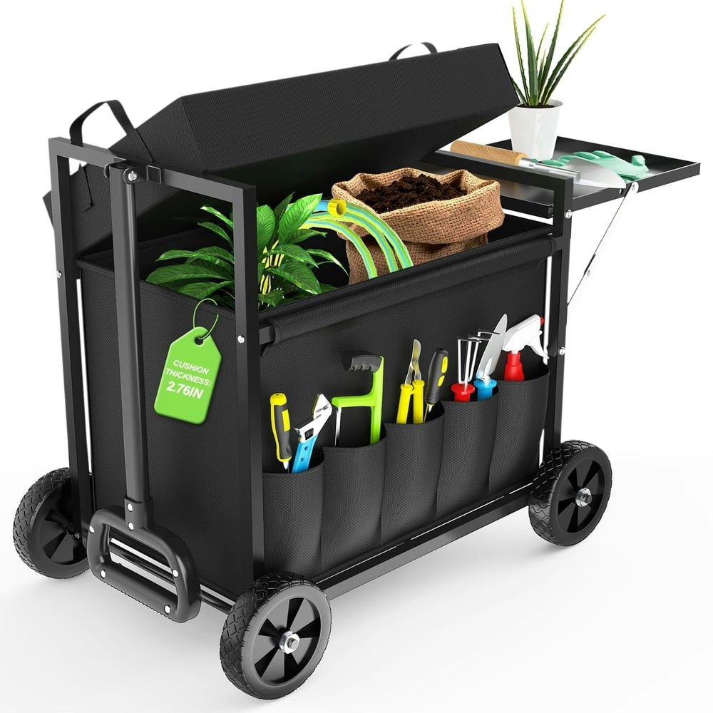 Yacona 2-in-1 Rolling Garden Cart and Seat: $53.99 Yacona 2-in-1 Rolling Garden Cart and Seat: $53.99