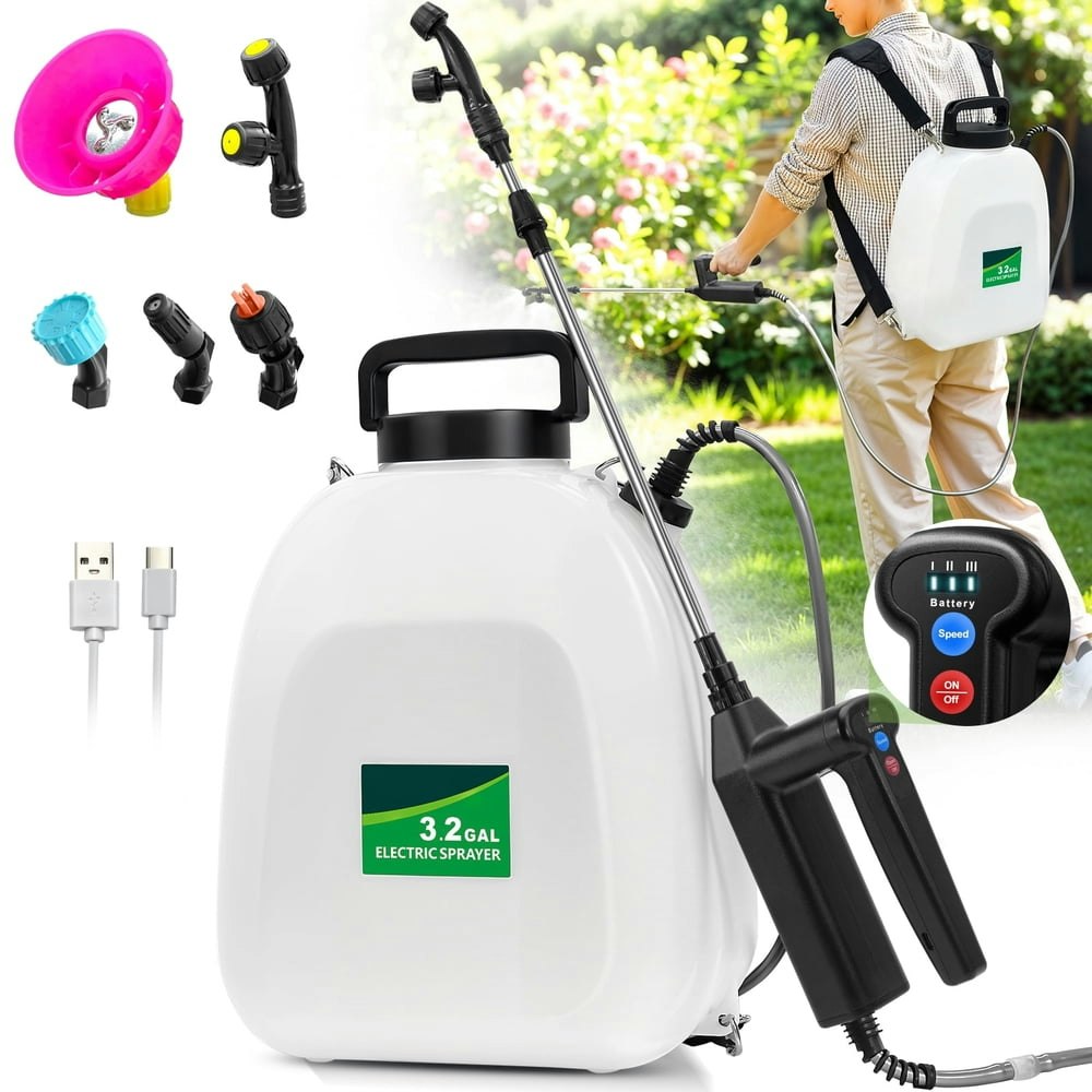 3.2-Gallon Battery Powered Backpack Garden Sprayer: $41.99 3.2-Gallon Battery Powered Backpack Garden Sprayer: $41.99
