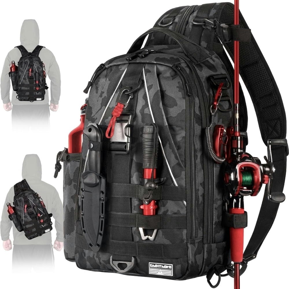 Nylon Fishing Sling Backpack with Rod Holder: $22.79 Nylon Fishing Sling Backpack with Rod Holder: $22.79