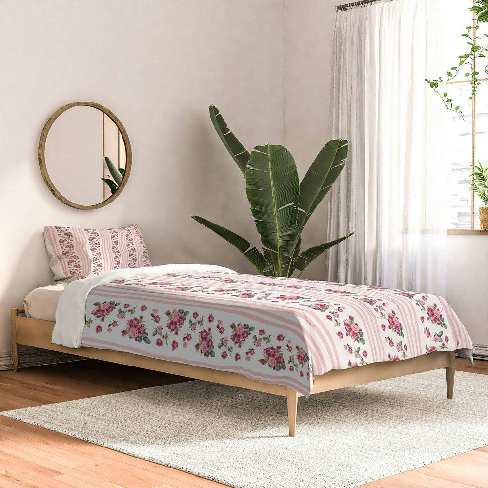 Deny Designs Lisa Argyropoulos Vintage Floral Striped Twin Comforter and Sham Set: $199.99 Deny Designs Lisa Argyropoulos Vintage Floral Striped Twin Comforter and Sham Set: $199.99
