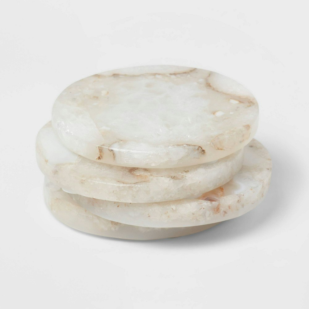Stone Salt Agate Coasters 4-Pack: $26 Stone Salt Agate Coasters 4-Pack: $26