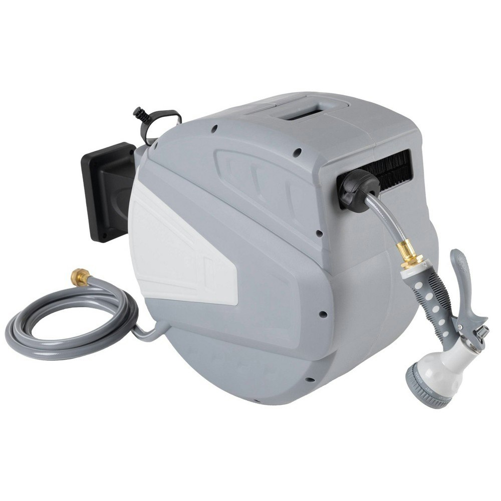 Pure Garden 100-foot Retractable Garden Hose with Wall Reel: $230.99 Pure Garden 100-foot Retractable Garden Hose with Wall Reel: $230.99