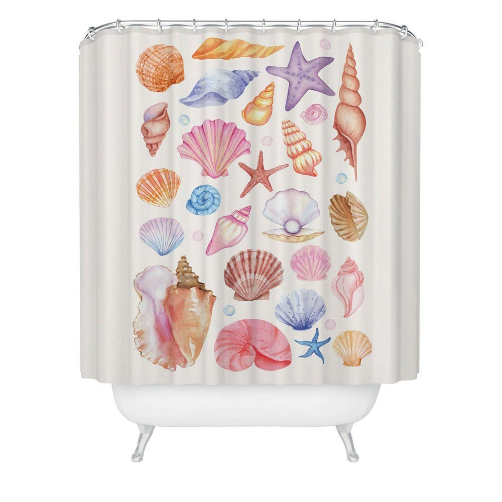 Deny Designs April Lane Watercolor Seashells Shower Curtain: $69.99 Deny Designs April Lane Watercolor Seashells Shower Curtain: $69.99