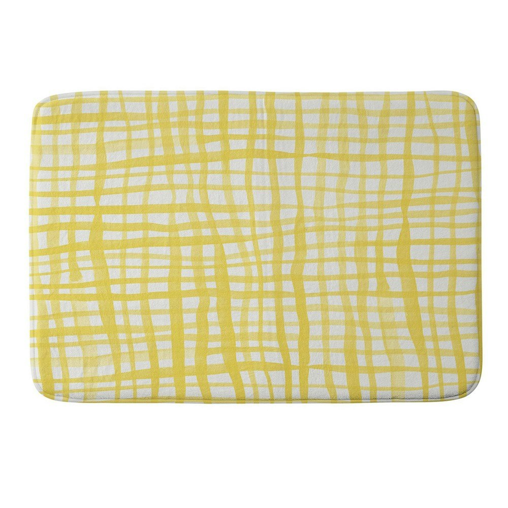 Deny Designs Angela Minca 1'9"x2'10" Yellow Gingham Memory Foam Bath Rug: $65.99